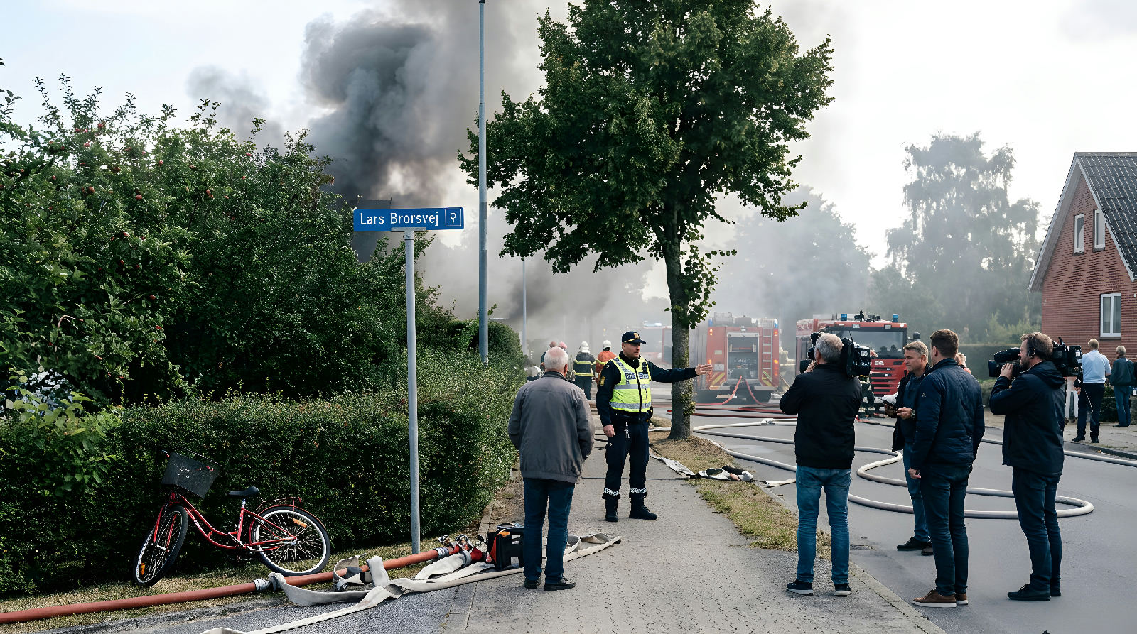 Kraftig villabrand spærrer Aabyvej ved Biersted